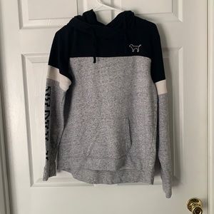 PINK Black, White, & Grey Hooded Sweater